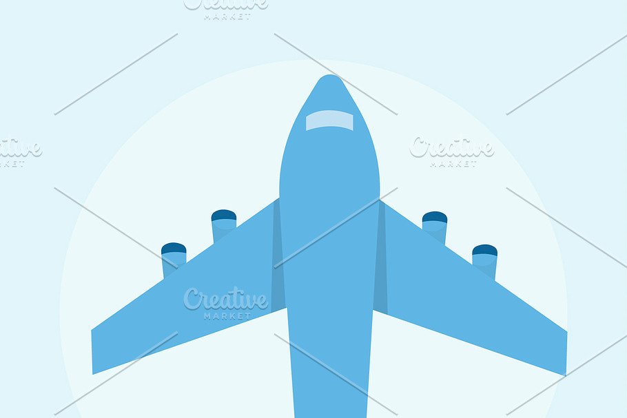 Illustration of a blue airplane in Illustrations - product preview 8