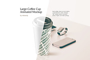 Large Coffee Cup Animated Mockup