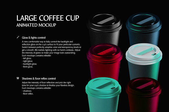 Large Coffee Cup Animated Mockup in Product Mockups - product preview 6