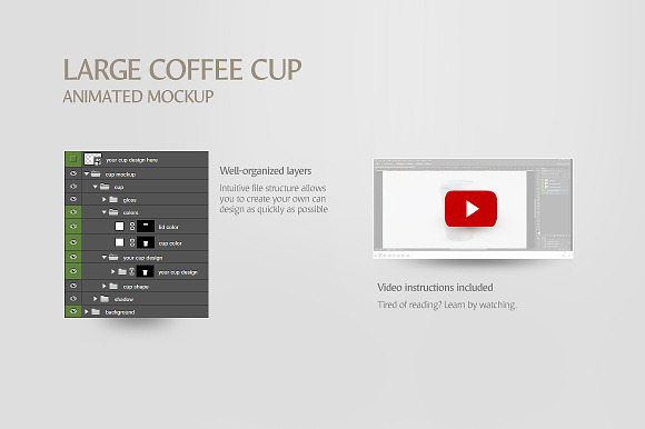 Large Coffee Cup Animated Mockup in Product Mockups - product preview 8