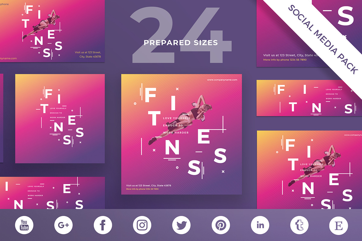 Social Media Pack | Fitness Training in Social Media Templates - product preview 8