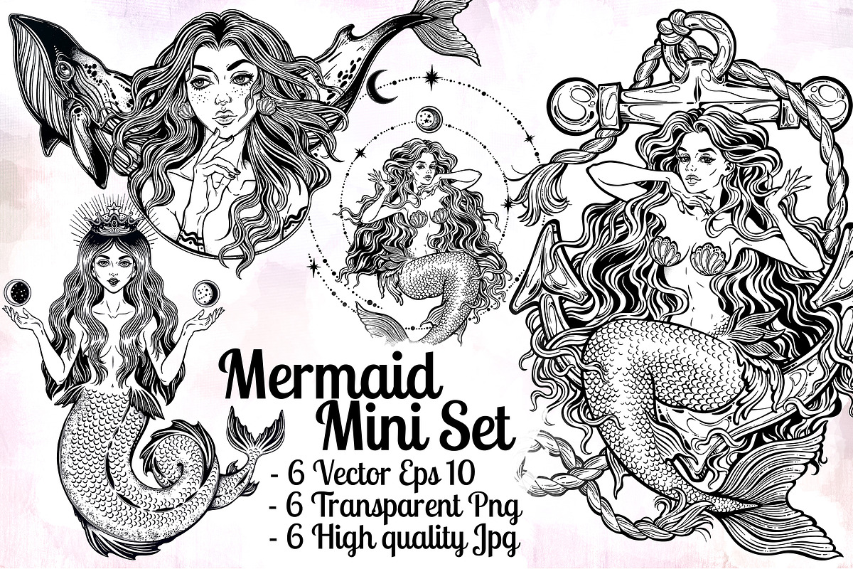 Mermaid Mini Set in Illustrations - product preview 8