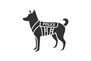 K9 police dog glyph icon