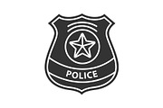 Police detective badge glyph icon