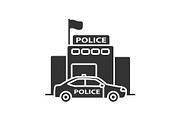 Police department building glyph icon