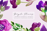 Purple Flowers - Clip Art Set