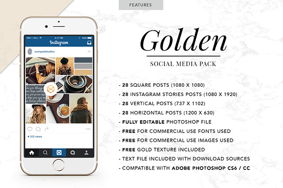 GOLDEN | Social Media Pack in Instagram Templates - product preview 10