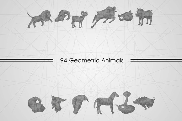 94 Geometric Animals in Illustrations - product preview 3