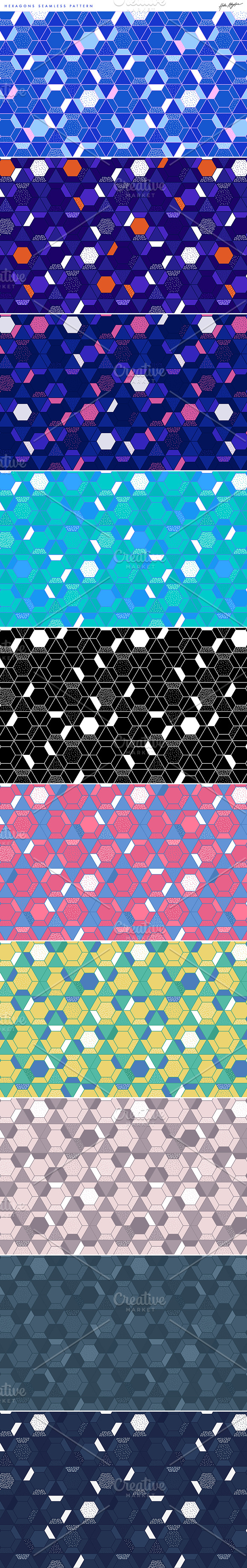 Geometric seamless pattern Hexagons in Patterns - product preview 2