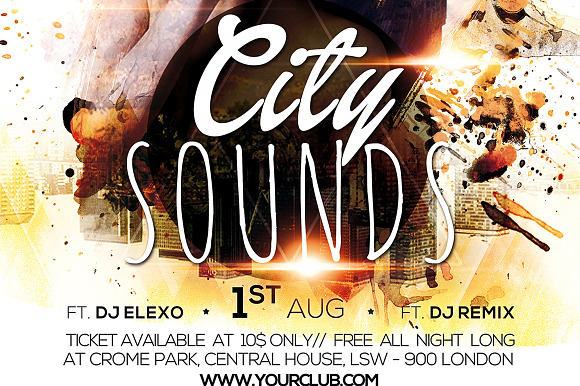 CITY SOUND 2 in Flyer Templates - product preview 3