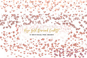 Rose Gold confetti heart clip art, p