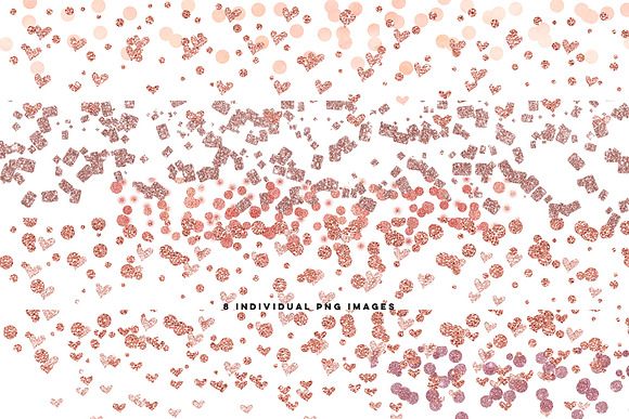Rose Gold confetti heart clip art, p in Illustrations - product preview 1