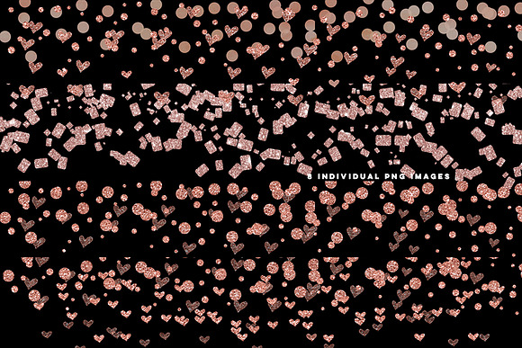 Rose Gold confetti heart clip art, p in Illustrations - product preview 5