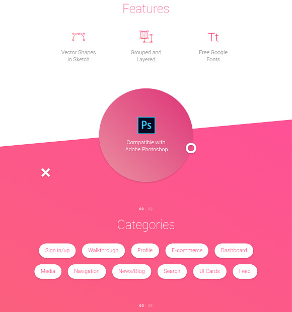 Material Design Mobile UI Kit for Ps in UI Kits and Libraries - product preview 2