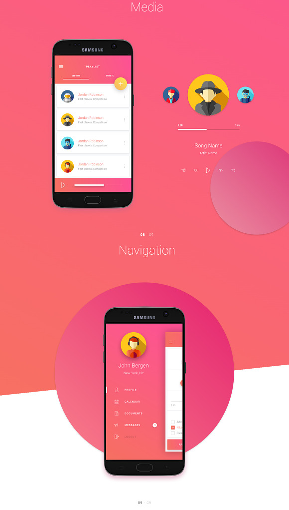 Material Design Mobile UI Kit for Ps in UI Kits and Libraries - product preview 5