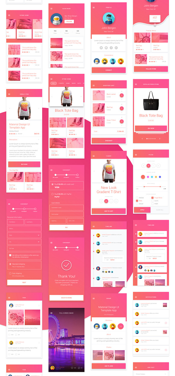 Material Design Mobile UI Kit for Ps in UI Kits and Libraries - product preview 9