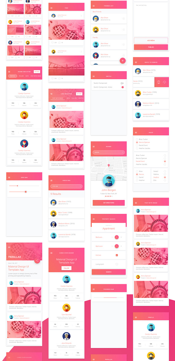 Material Design Mobile UI Kit for Ps in UI Kits and Libraries - product preview 10