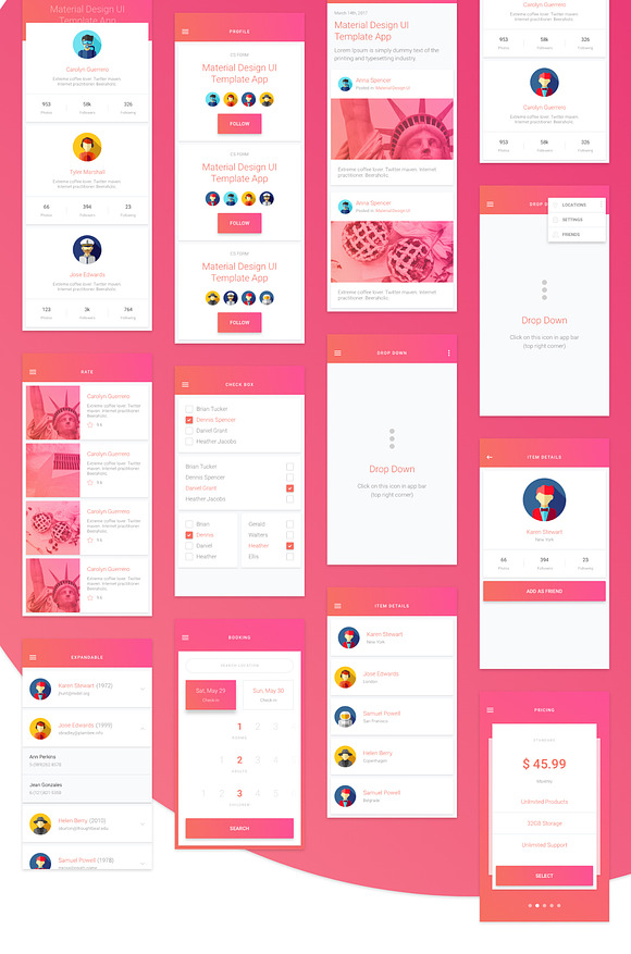 Material Design Mobile UI Kit for Ps in UI Kits and Libraries - product preview 11