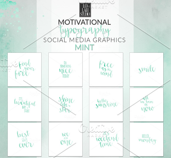 Motivational Typography - MINT in Social Media Templates - product preview 1