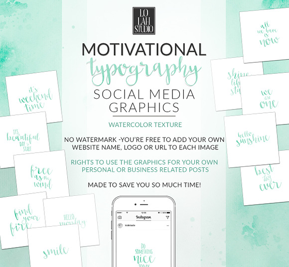 Motivational Typography - MINT in Social Media Templates - product preview 2