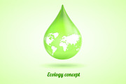 Vector green drop. Ecology concept