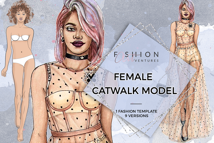 Female Catwalk Model Fashion croquis