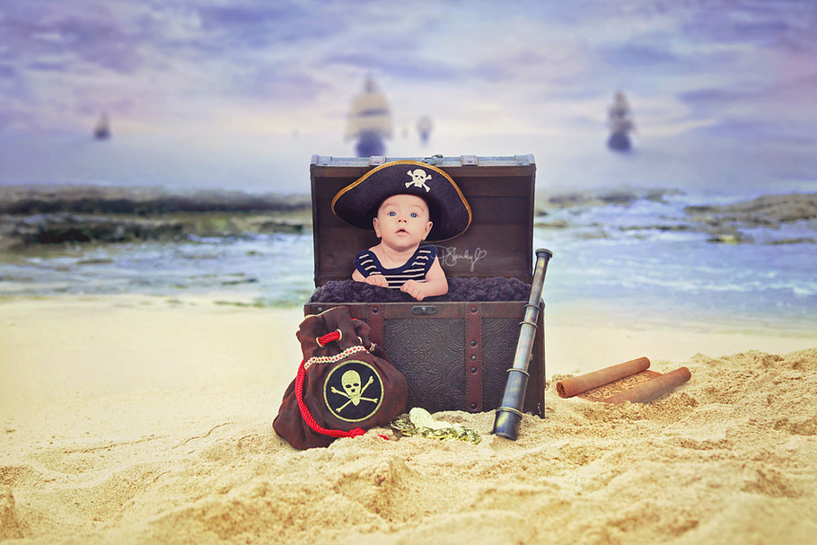 Newborn Pirate Digital PhotoBackdrop in Add-Ons - product preview 8