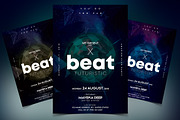 X Beat - Futuristic PSD Flyer