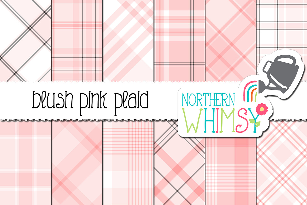 Blush Pink Plaid Pattern in Patterns - product preview 8