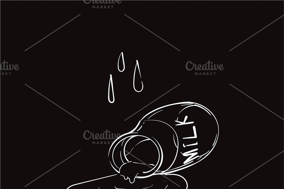 Cry over spilt milk idiom vector in Illustrations - product preview 8