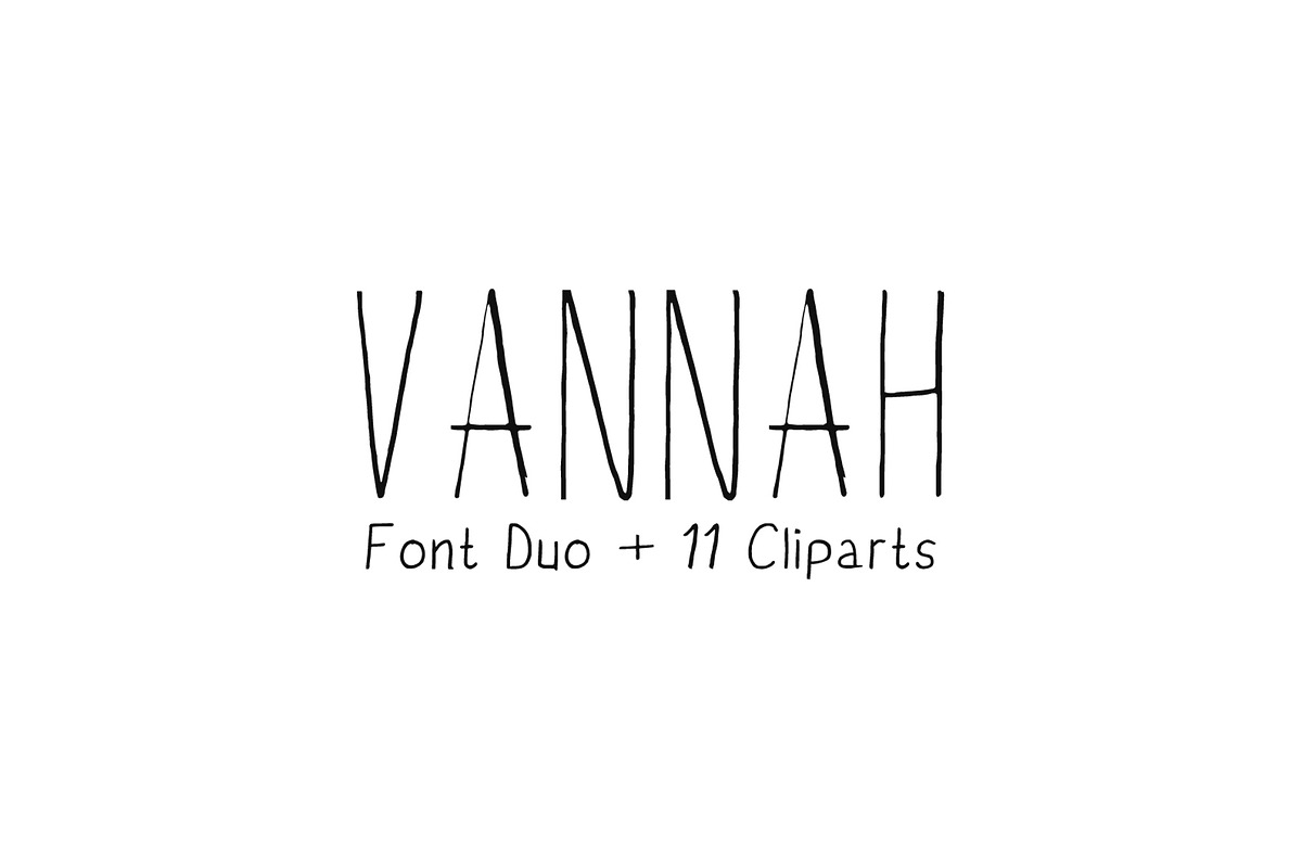 Vannah Font Duo + Bonus Clipart in Sans-Serif Fonts - product preview 8