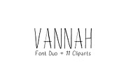 Vannah Font Duo + Bonus Clipart