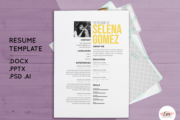 Create 1 page resume template