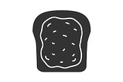 Toast with jam or butter glyph icon