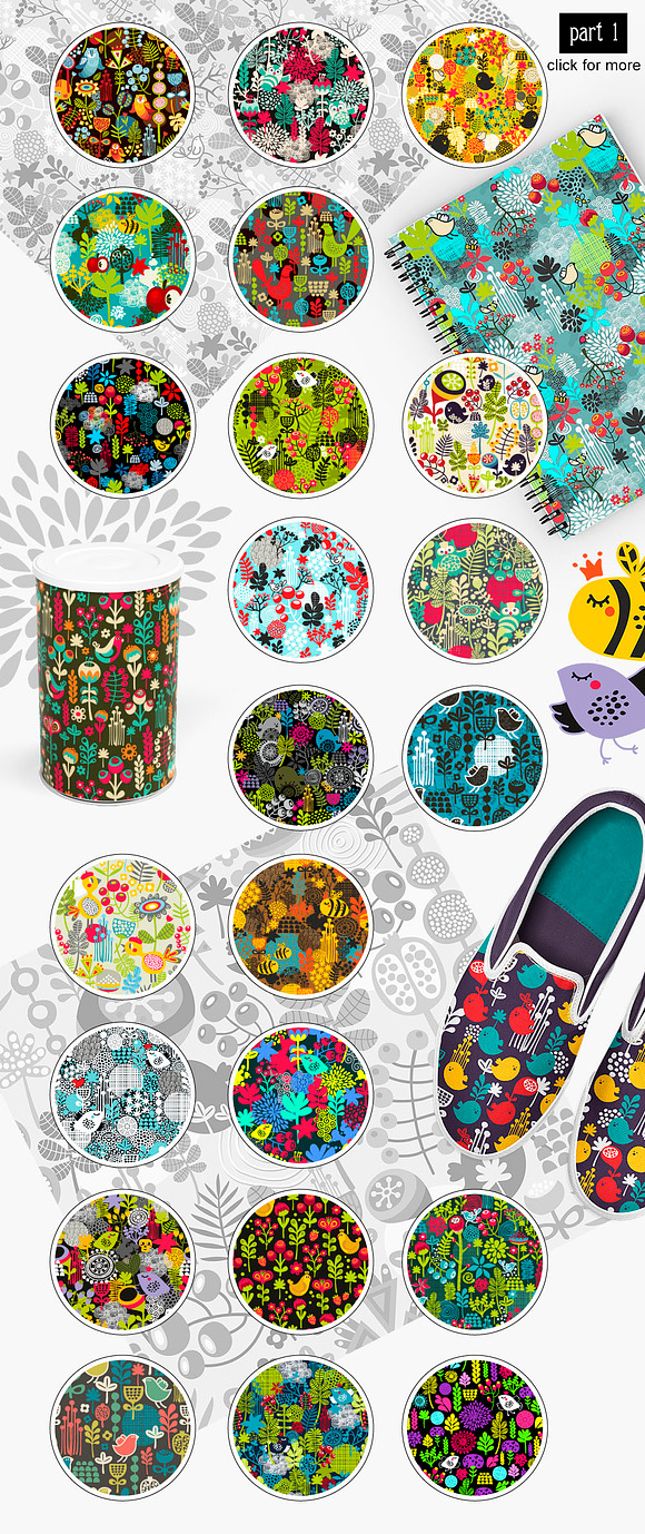 Big set of floral patterns in Patterns - product preview 1