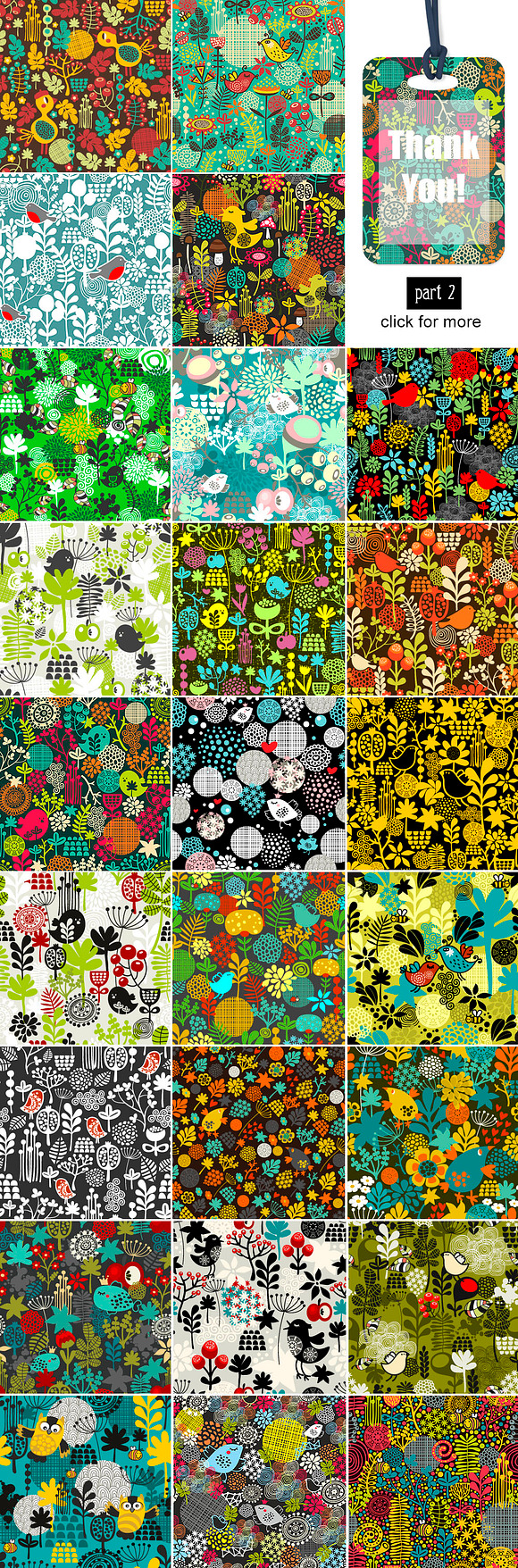Big set of floral patterns in Patterns - product preview 2