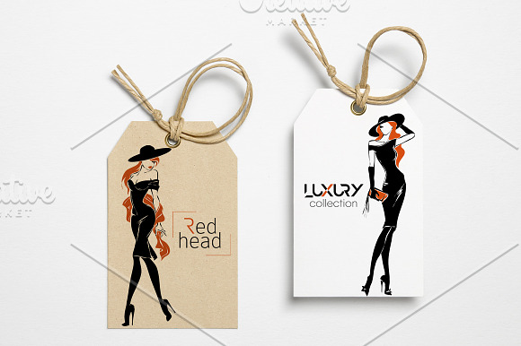 Redhead Fashion Silhouettes in Illustrations - product preview 6