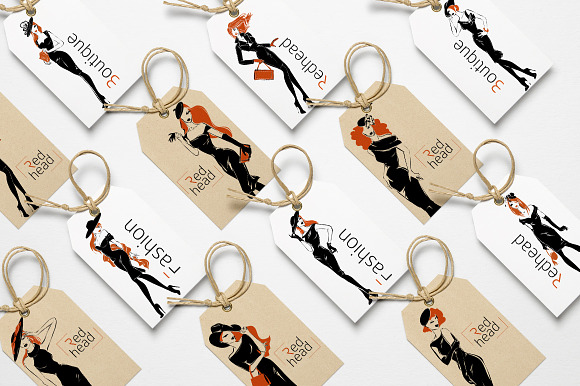 Redhead Fashion Silhouettes in Illustrations - product preview 7