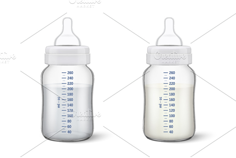 Baby milk bottle set.  in Illustrations - product preview 8