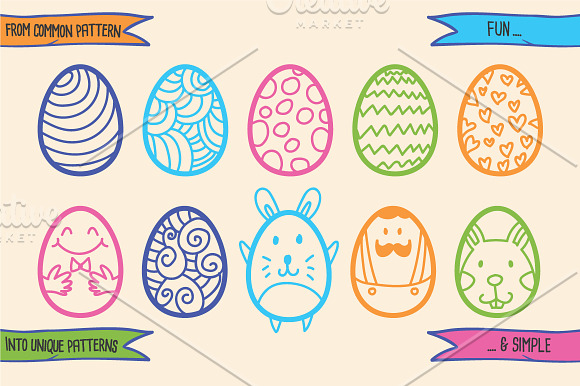 55 Hand Drawn Easter Eggs in Easter Icons - product preview 1
