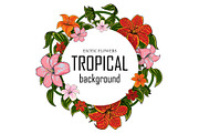 Tropical background with lily