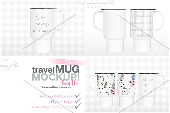 15oz Plastic Travel Mug Mockup Bundl in Product Mockups - product preview 1