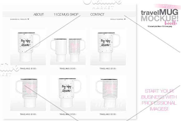 15oz Plastic Travel Mug Mockup Bundl in Product Mockups - product preview 2