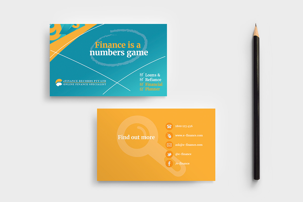 eFinance Business Card Template in Business Card Templates - product preview 8