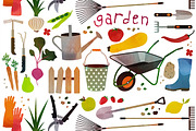 Pattern with gardening icons