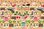 Seamless pattern with gardening icon