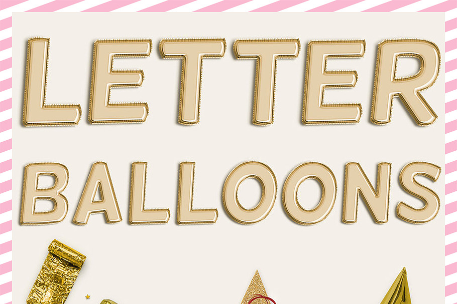 Gold Balloon PNG Letters