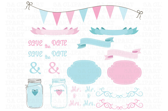 Wedding Doodle ClipArt in Illustrations - product preview 1