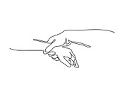 Holding man and woman hands