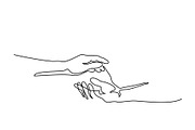 Holding man and woman hands together
